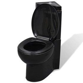 Eck-WC aus schwarzer Keramik von vidaXL, Badezimmer - Ref: Foro24-141134, Preis: 303,60 €, Rabatt: %