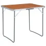 Folding camping table with metal structure 80x60 cm by vidaXL, camping furniture - Ref: Foro24-48170, Price: 46,14 €, Discoun...