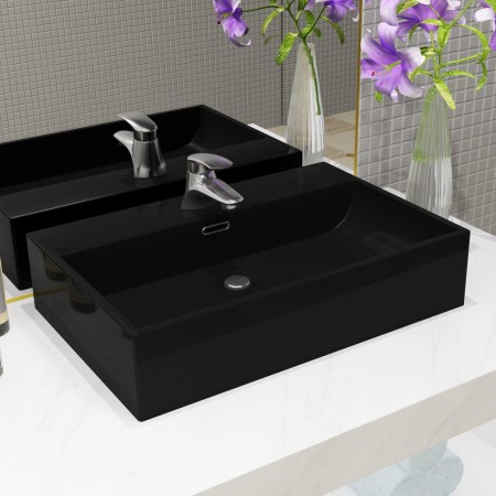 Waschbecken mit Loch für schwarze Keramikarmatur 60,5x42,5x14,5 cm von vidaXL, Sinkt - Ref: Foro24-142742, Preis: 126,78 €, R...