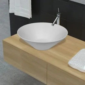Kunstwaschbecken aus weißem Porzellan und Keramik von vidaXL, Sinkt - Ref: Foro24-140706, Preis: 45,35 €, Rabatt: %