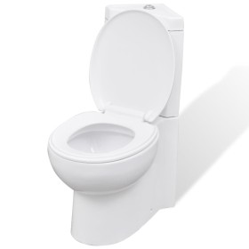 Inodoro WC de esquina cerámica blanco de vidaXL, Baños - Ref: Foro24-141133, Precio: 232,86 €, Descuento: %