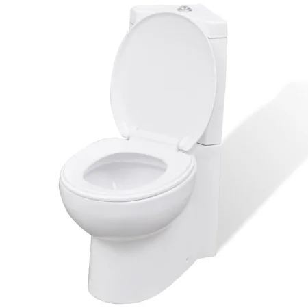 White ceramic corner WC toilet by vidaXL, Bathrooms - Ref: Foro24-141133, Price: 242,96 €, Discount: %