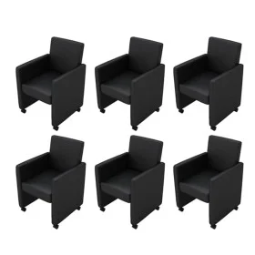 Esszimmerstühle 6 Einheiten Kunstleder schwarz von vidaXL, Essstühle - Ref: Foro24-160184, Preis: 938,49 €, Rabatt: %