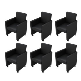 Esszimmerstühle 6 Einheiten Kunstleder schwarz von vidaXL, Essstühle - Ref: Foro24-160184, Preis: 898,01 €, Rabatt: %