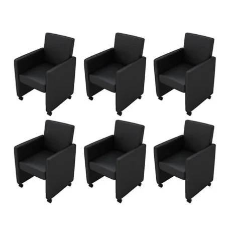 Dining chairs 6 units black synthetic leather by vidaXL, dining chairs - Ref: Foro24-160184, Price: 939,54 €, Discount: %
