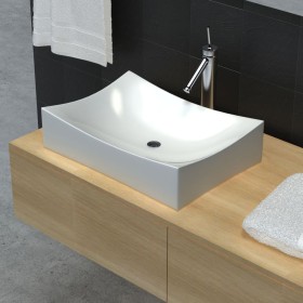 Lavabo de cerámica porcelana Art blanco con brillo