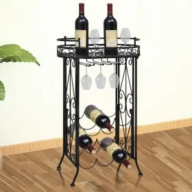 Weinregal aus Metall mit Glashaltern für 9 Flaschen von vidaXL, Weinregale - Ref: Foro24-240940, Preis: 58,69 €, Rabatt: %