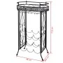 Metal wine rack with glass holders for 9 bottles by vidaXL, Wine racks - Ref: Foro24-240940, Price: 58,69 €, Discount: %
