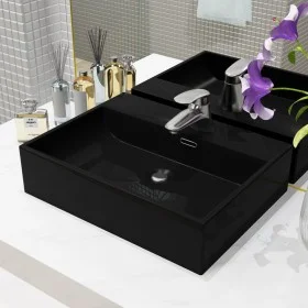 Black ceramic sink with tap hole 51.5x38.5x15 cm by vidaXL, Sinks - Ref: Foro24-142741, Price: 94,59 €, Discount: %