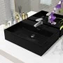 Lavabo con orificio para grifo cerámica negro 51,5x38,5x15 cm de vidaXL, Lavabos - Ref: Foro24-142741, Precio: 94,57 €, Descu...