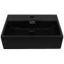 Lavabo con orificio para grifo cerámica negro 51,5x38,5x15 cm de vidaXL, Lavabos - Ref: Foro24-142741, Precio: 94,57 €, Descu...