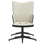 Silla de relax con taburete terciopelo y PVC crema