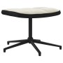 Silla de relax con taburete terciopelo y PVC crema
