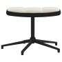 Silla de relax con taburete terciopelo y PVC crema
