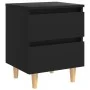 Mesita de noche patas de madera pino maciza negro 40x35x50 cm de vidaXL, Mesitas de noche - Ref: Foro24-805853, Precio: 42,41...