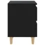 Bedside table black solid pine wood legs 40x35x50 cm by vidaXL, Nightstands - Ref: Foro24-805853, Price: 42,41 €, Discount: %