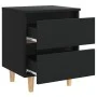 Mesita de noche patas de madera pino maciza negro 40x35x50 cm de vidaXL, Mesitas de noche - Ref: Foro24-805853, Precio: 42,41...