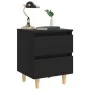 Mesita de noche patas de madera pino maciza negro 40x35x50 cm de vidaXL, Mesitas de noche - Ref: Foro24-805853, Precio: 42,41...