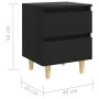 Mesita de noche patas de madera pino maciza negro 40x35x50 cm de vidaXL, Mesitas de noche - Ref: Foro24-805853, Precio: 42,41...