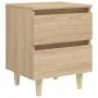 Mesita de noche patas madera maciza roble Sonoma 40x35x50 cm de vidaXL, Mesitas de noche - Ref: Foro24-805857, Precio: 50,51 ...