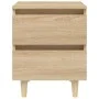 Mesita de noche patas madera maciza roble Sonoma 40x35x50 cm de vidaXL, Mesitas de noche - Ref: Foro24-805857, Precio: 50,51 ...