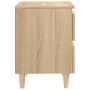 Mesita de noche patas madera maciza roble Sonoma 40x35x50 cm de vidaXL, Mesitas de noche - Ref: Foro24-805857, Precio: 51,28 ...