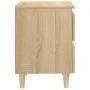 Mesita de noche patas madera maciza roble Sonoma 40x35x50 cm de vidaXL, Mesitas de noche - Ref: Foro24-805857, Precio: 50,51 ...