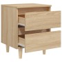 Mesita de noche patas madera maciza roble Sonoma 40x35x50 cm de vidaXL, Mesitas de noche - Ref: Foro24-805857, Precio: 51,28 ...