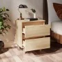 Mesita de noche patas madera maciza roble Sonoma 40x35x50 cm de vidaXL, Mesitas de noche - Ref: Foro24-805857, Precio: 50,51 ...