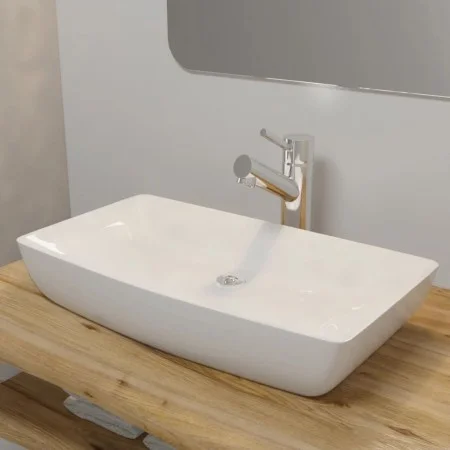 Luxurious rectangular white ceramic washbasin 71x39 cm by vidaXL, Sinks - Ref: Foro24-140691, Price: 106,69 €, Discount: %
