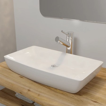 Luxuriöses rechteckiges weißes Keramikwaschbecken 71x39 cm von vidaXL, Sinkt - Ref: Foro24-140691, Preis: 108,85 €, Rabatt: %