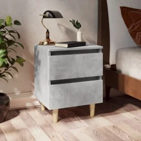 Bedside table with concrete gray pine wood legs 40x35x50 cm by vidaXL, Nightstands - Ref: Foro24-805859, Price: 45,23 €, Disc...
