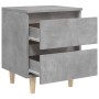 Bedside table with concrete gray pine wood legs 40x35x50 cm by vidaXL, Nightstands - Ref: Foro24-805859, Price: 45,79 €, Disc...