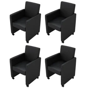 Dining chairs 4 units black synthetic leather by vidaXL, dining chairs - Ref: Foro24-160183, Price: 590,71 €, Discount: %