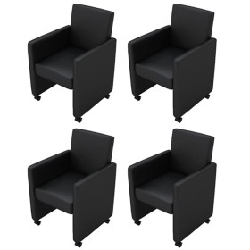 Esszimmerstühle 4 Einheiten aus schwarzem Kunstleder von vidaXL, Essstühle - Ref: Foro24-160183, Preis: 563,73 €, Rabatt: %