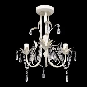 Lámpara colgante araña de cristal elegante blanca de vidaXL, Lámparas de araña - Ref: Foro24-240686, Precio: 54,92 €, Descuen...