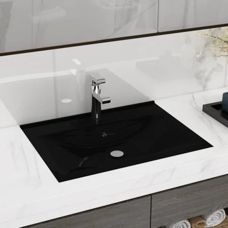 Rectangular ceramic sink with black tap hole 60x46 cm by vidaXL, Sinks - Ref: Foro24-140687, Price: 85,10 €, Discount: %