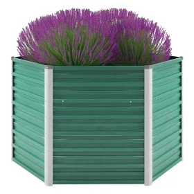 Grünes Gartenbett aus verzinktem Stahl, 129 x 129 x 77 cm von vidaXL, Töpfe und Pflanzgefäße - Ref: Foro24-44857, Preis: 64,7...