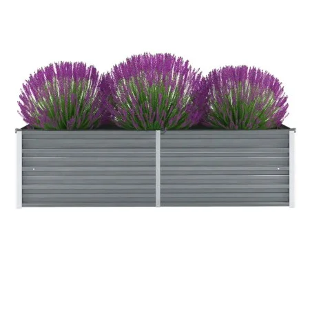 Arriate de jardín de acero galvanizado gris 160x40x45 cm de vidaXL, Maceteros y jardineras - Ref: Foro24-44850, Precio: 43,74...
