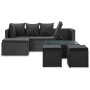 4-teiliges Gartenmöbel-Set und Kissen aus synthetischem Rattan schwarz von vidaXL, Gartensets - Ref: Foro24-46105, Preis: 477...