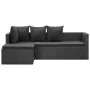 Set de muebles de jardín 4 pzas y cojines ratán sintético negro de vidaXL, Conjuntos de jardín - Ref: Foro24-46105, Precio: 4...