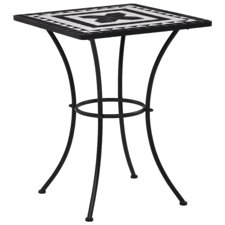Black and white ceramic mosaic bistro table 60 cm by vidaXL, Garden tables - Ref: Foro24-46707, Price: 101,40 €, Discount: %