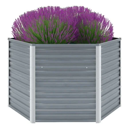 Gray galvanized steel garden bed 129x129x77 cm by vidaXL, Pots and planters - Ref: Foro24-44856, Price: 55,54 €, Discount: %