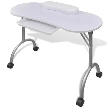 Klappbarer Maniküretisch mit Rollen weiß von vidaXL, Maniküre-Werkzeugsets - Ref: Foro24-110124, Preis: 89,56 €, Rabatt: %