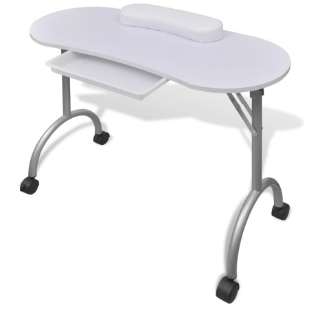 Klappbarer Maniküretisch mit Rollen weiß von vidaXL, Maniküre-Werkzeugsets - Ref: Foro24-110124, Preis: 87,62 €, Rabatt: %