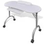 Folding manicure table with wheels white by vidaXL, Manicure tool sets - Ref: Foro24-110124, Price: 89,56 €, Discount: %
