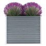 Arriate de jardín de acero galvanizado gris 100x40x77 cm