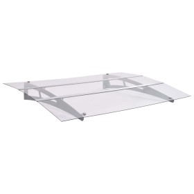 Silver and transparent polycarbonate door canopy 120x90 cm by vidaXL, Awnings - Ref: Foro24-144828, Price: 90,83 €, Discount: %