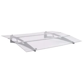 Silver and transparent polycarbonate door canopy 120x90 cm by vidaXL, Awnings - Ref: Foro24-144828, Price: 99,30 €, Discount: %