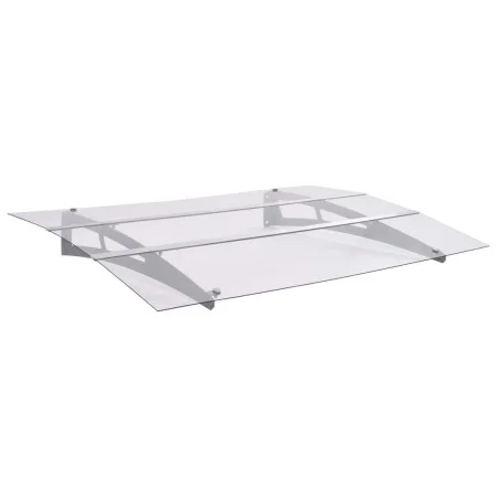 Türvordach aus silbernem und transparentem Polycarbonat, 120 x 90 cm von vidaXL, Markisen - Ref: Foro24-144828, Preis: 95,77 ...